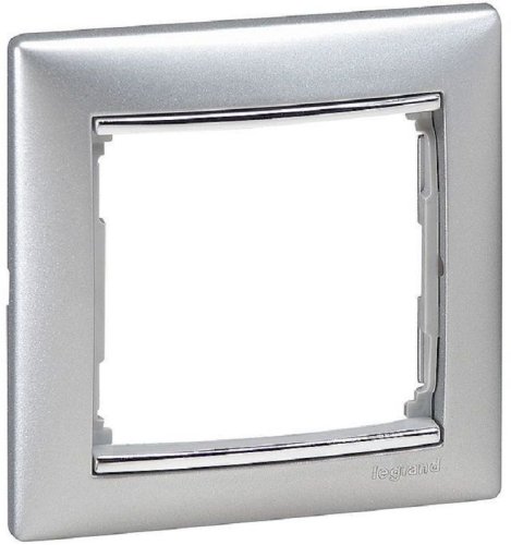 Рамка горизонтальная Legrand Valena 1-м. алюминий/серебряный штрих картинка